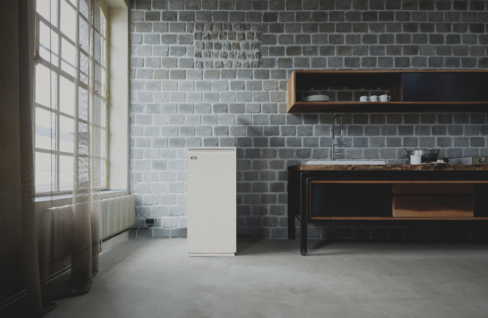 Grey Brick Livingroom