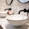Carbon wall mount basin mixer