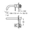 Carbon wall mount basin mixer