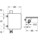 Modern wall mount bath mixer, ribbo