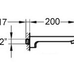 Smart wall mount bath spout 200mm