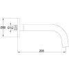 Scarab wall mount bath spout 200mm brushed gold