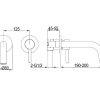 Scarab wall mount basin mixer brushed gold