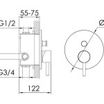 Urban shower divertor mixer brushed stainless