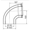 Vaillant 80-120kW 90º Elbow