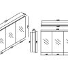 Mirror cabinet 1200mm x 120mm Glass Shelves