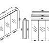 Mirror cabinet 900mm x120mm Glass Shelves