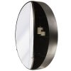 Mirror cab round 900mm x120mm Glass Shelves BLACK
