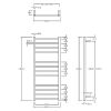 Towel rail electric round 1200x500mm Chrome