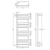 Towel rail electric round 1600x600mm Chrome