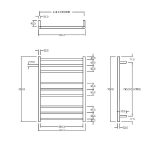 Towel rail electric round 900x650mm Satin black