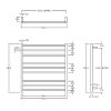 Towel rail electric round 900x850mm Chrome