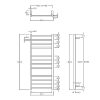 Towel rail electric square 1200x500mm Chrome