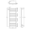Towel rail electric square 1600x600mm Satin Black