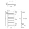 Towel rail electric square 900x400mm Chrome