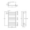 Towel rail electric square 900x500mm Gun Metal