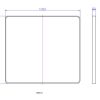 Square mirror 900x1000x50mm Gloss White