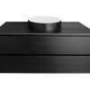 Round basin +380x110mm matt black&w