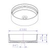 Round basin +380x110mm matt black&w