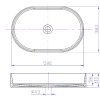 Oval basin 580x380x110mm matt black