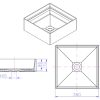 Square basin 380x380x110 white