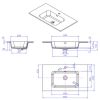 Basin Top 800mmx460mm ANITA matt white
