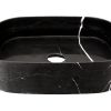 Soft square basin 480x380x110mm black marble