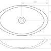 Oval Basin 600x350x105mm Carbon Quartz