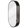 Kzoao 500mm Oval Mirror Cabinet Satin Black