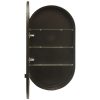 Kzoao 500mm Oval Mirror Cabinet Satin Black