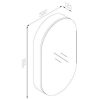 Kzoao 500mm Oval Mirror Cabinet Satin White