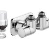Caleffi 4003 Series H-Pattern Bottom Entry Radiator Valve Set Angle (copper)