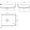 iStone Carre Basin 550mm Gloss White (With Tray)