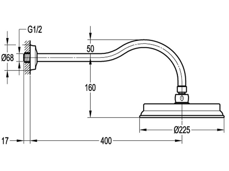Liberty Rain Shower with Wall Arm Aged Iron