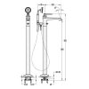 Liberty Floor Mounted Bath Mixer and Shower Set Aged Iron