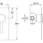 Loft Shower/Bath Mixer Brushed Copper