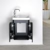 Kzoao Powder Room Vanity Satin Black