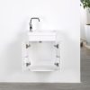 Kzoao Powder Room Vanity Satin White
