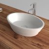 Counter top basin Hoop 600x400x160mm Snow quartz