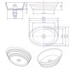 Counter top basin Hoop 600x400x160mm gloss white