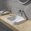 Counter top basin recessed 380x380X120 Gloss White