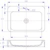 iStone Soft Rectangle Basin 600 x 415 x 105mm (No Tap Hole) Gloss White