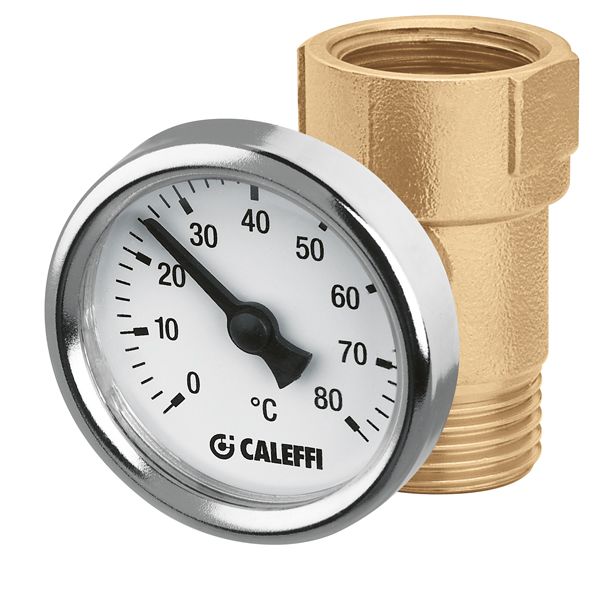 Caleffi 657 Series Temperature Gauge In Line 15mm 80degC