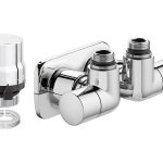 Caleffi 4003 Series H-Pattern Bottom Entry Radiator Valve Set Angle (pexal)