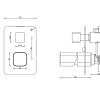 Cube Shower Divert Mixer Brushed Nickel