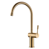 Rivet Gooseneck Kitchen Mixer Brushed Brass
