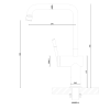 Rivet Straight Neck Kitchen Mixer Brushed Copper