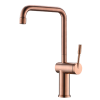 Rivet Straight Neck Kitchen Mixer Brushed Copper
