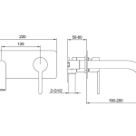 Loft Wall Mounted Basin Mixer Rose Gold