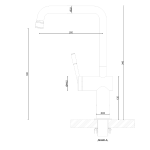 Rivet Straight Neck Kitchen Mixer Chrome